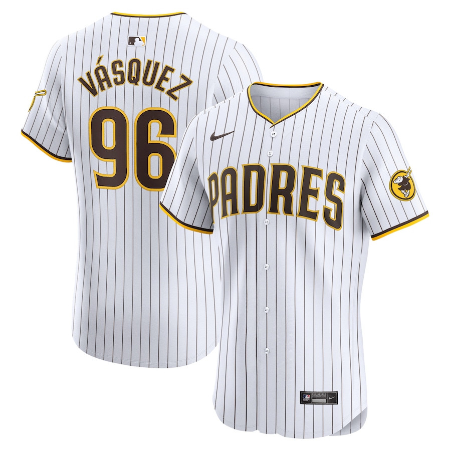 Randy Vasquez 96 San Diego Padres Home Elite Player White MLB Jersey Men's