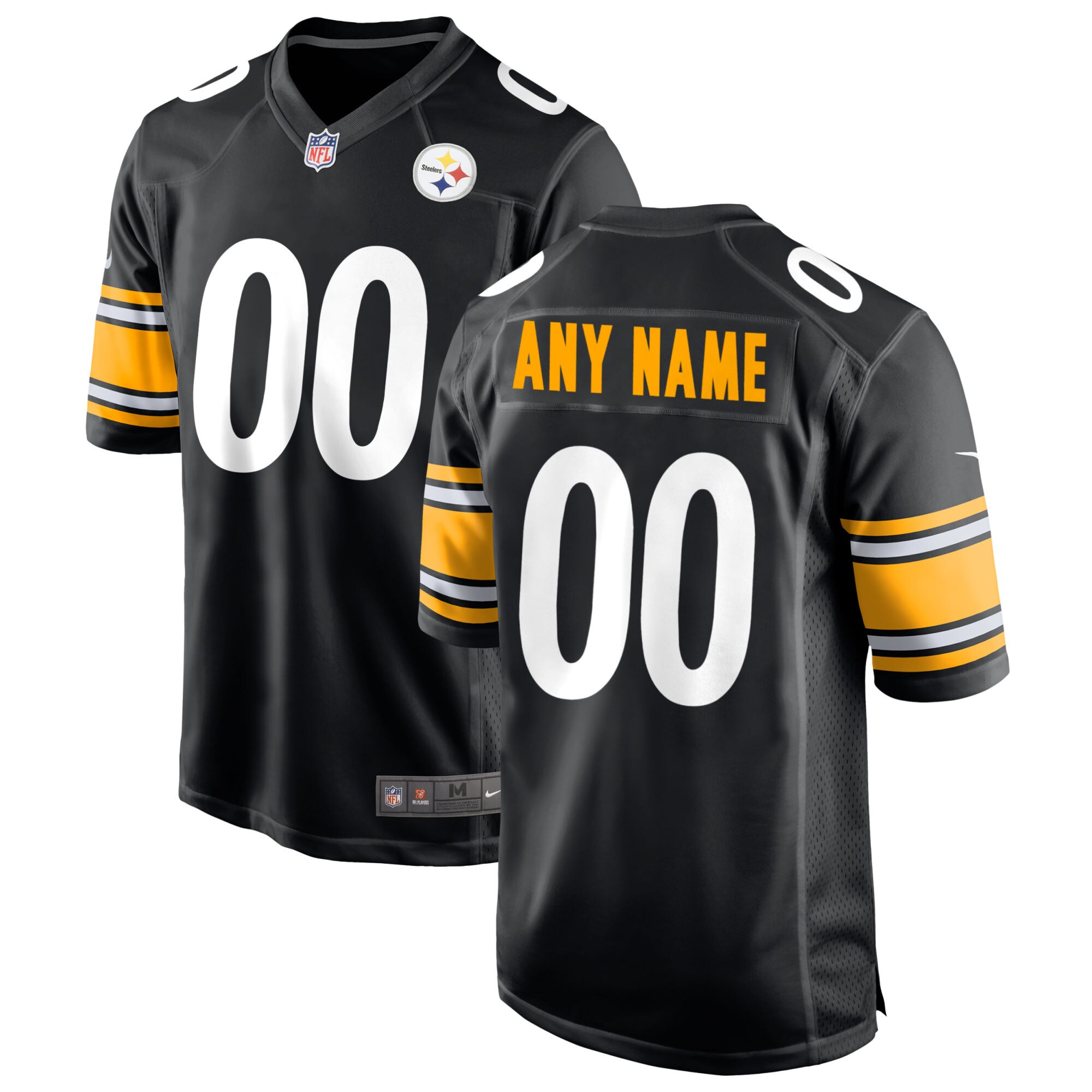 Pittsburgh Steelers Black Custom Game NFL Jersey Men's