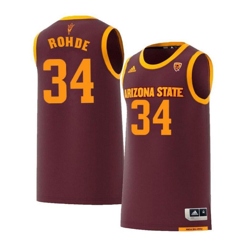 34 Taylor Rohde Maroon Retro Arizona State Sun Devils NCAA Jersey Men's