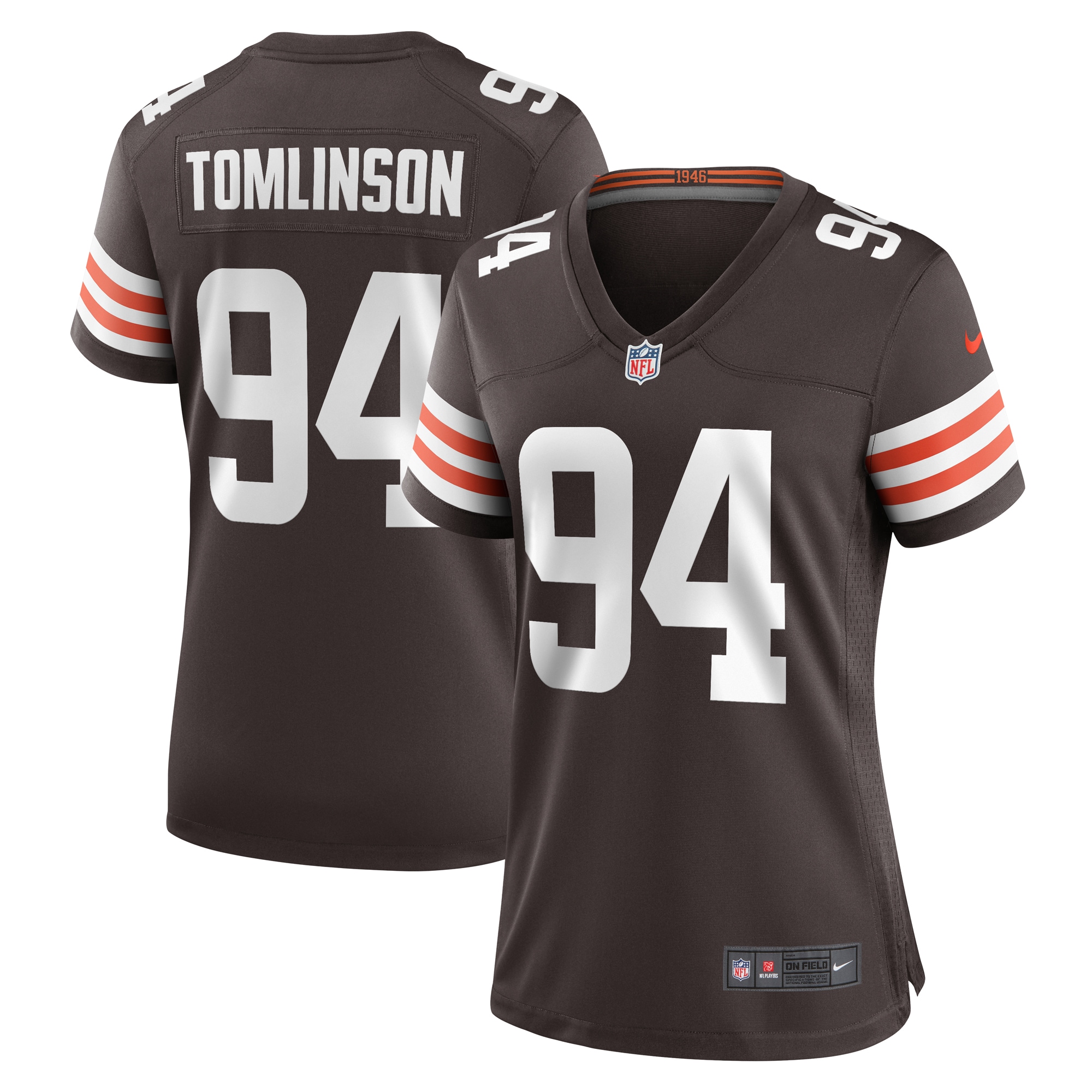 Cleveland Browns Dalvin Tomlinson Brown Game Player NFL Jersey Women's