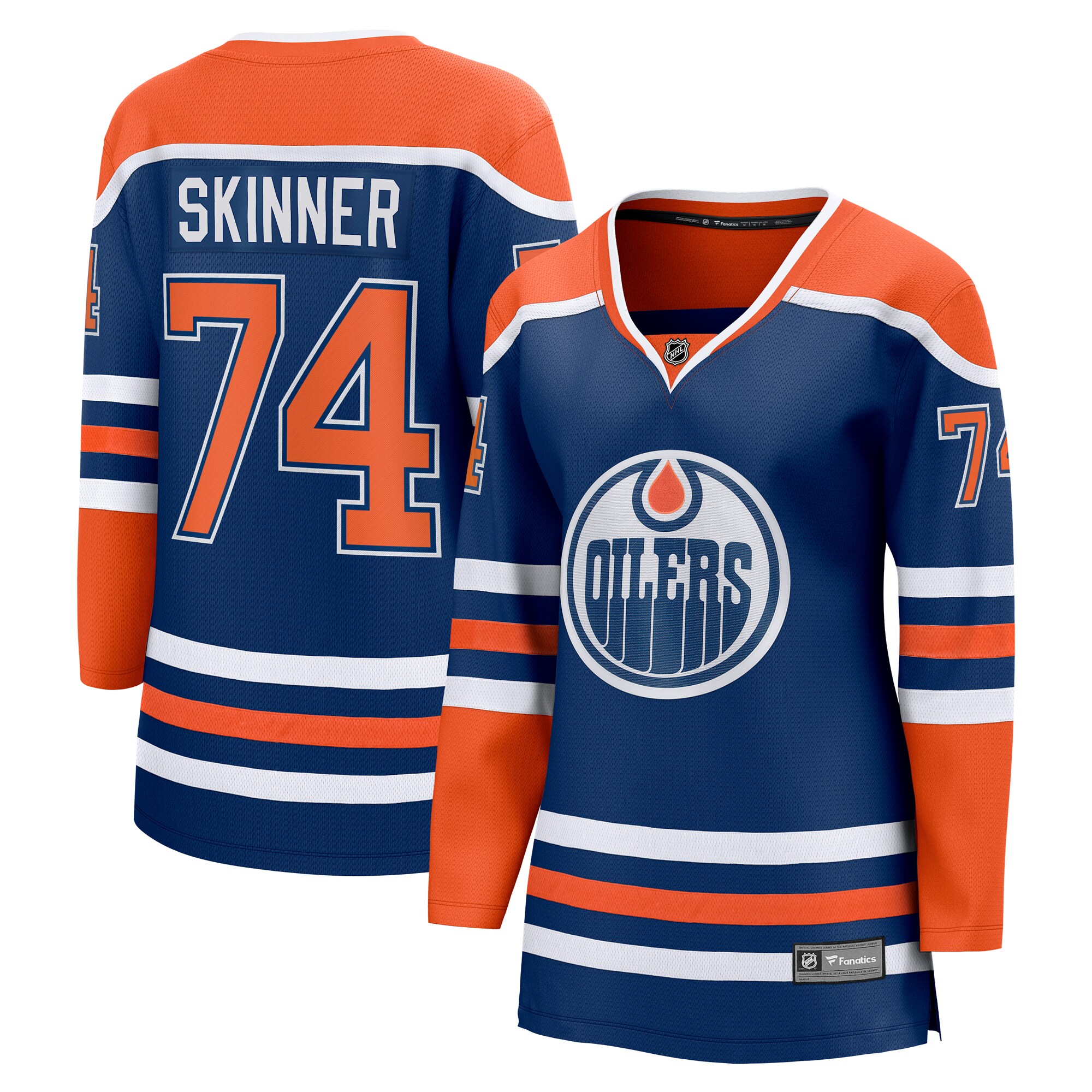 Edmonton Oilers Stuart Skinner Royal Home Breakaway Player NHL Jersey Women's
