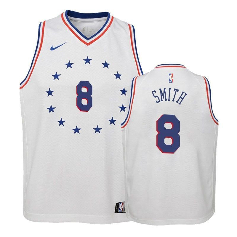 76ers Zhaire Smith 8 2018-19 Earne White NBA Jersey Youth