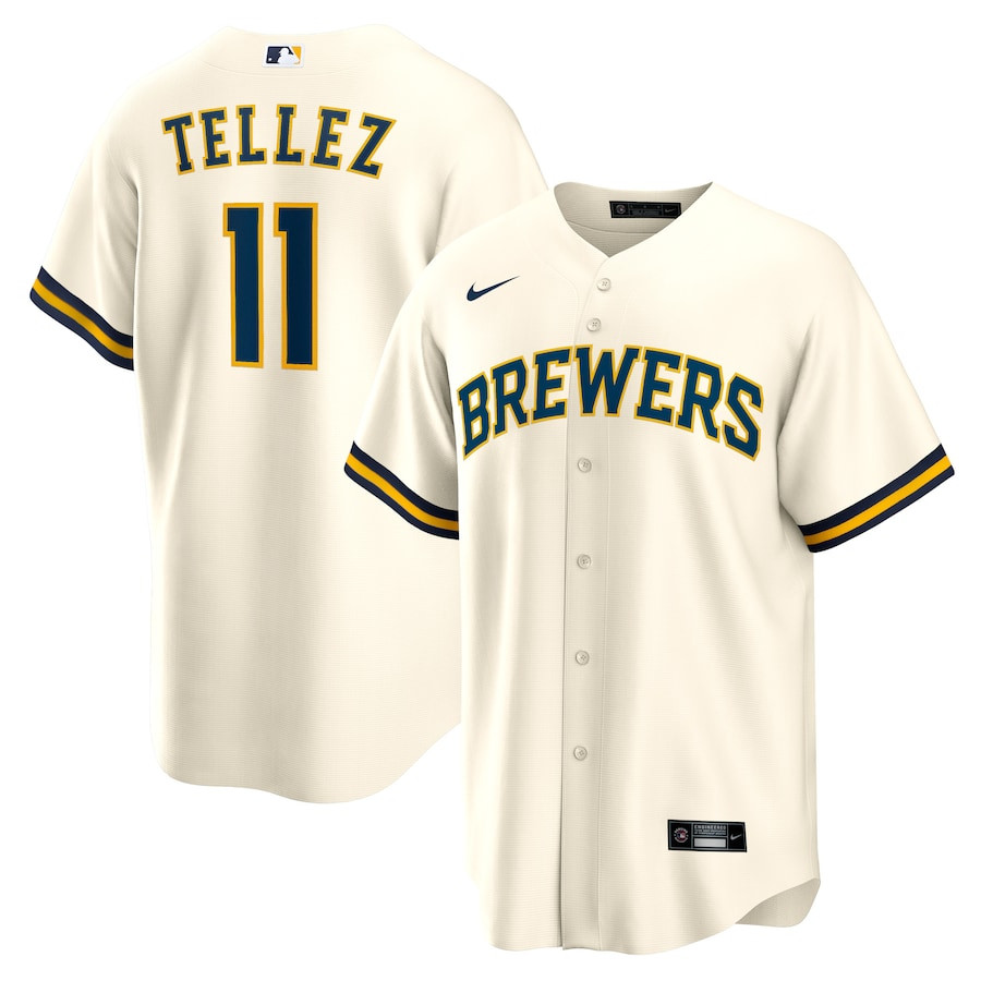 Rowdy Tellez 11 Milwaukee Brewers White MLB Jersey Men's
