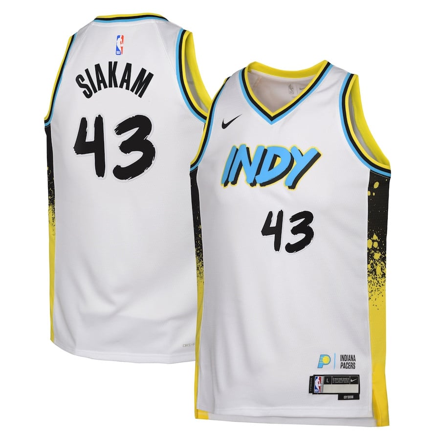 Pascal Siakam 43 Indiana Pacers 2024/25 Swingman Playe City Editio White NBA Jersey Youth