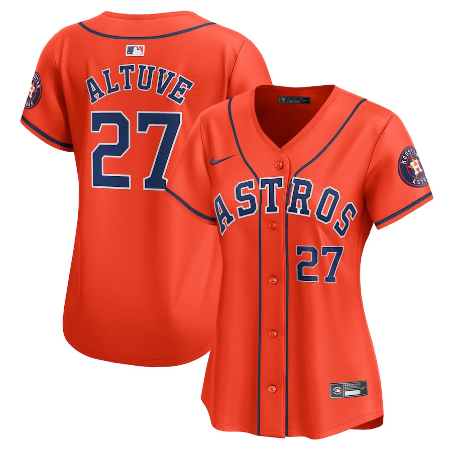 Jose Altuve 27 Houston Astros Alternate Limited Orange MLB Jersey Women's