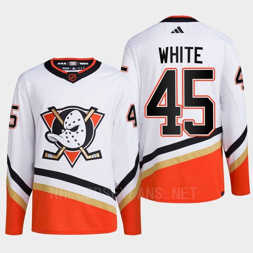 Anaheim Ducks 2022 Reverse Retro 2.0 Colton White 45 White Primegreen NHL Jersey Men's