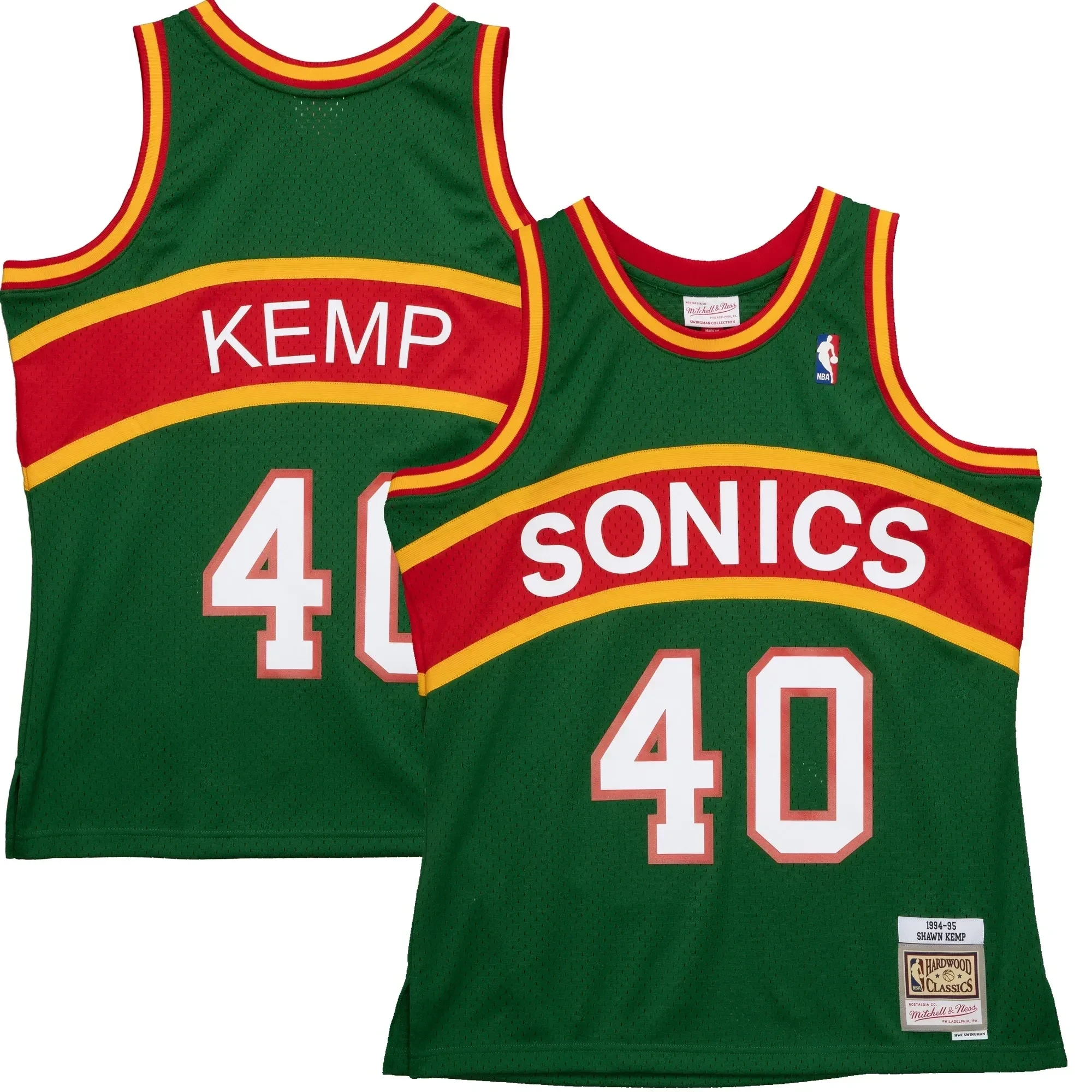 Shawn Kemp Seattle Supersonics Mitchell Ness 1994-95 Hardwood Classics Reload 2.0 Swingman Green NBA Jersey Men's