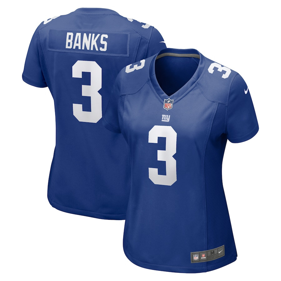 Deonte Banks 3 New York Giants Game Royal NFL Jersey Women's