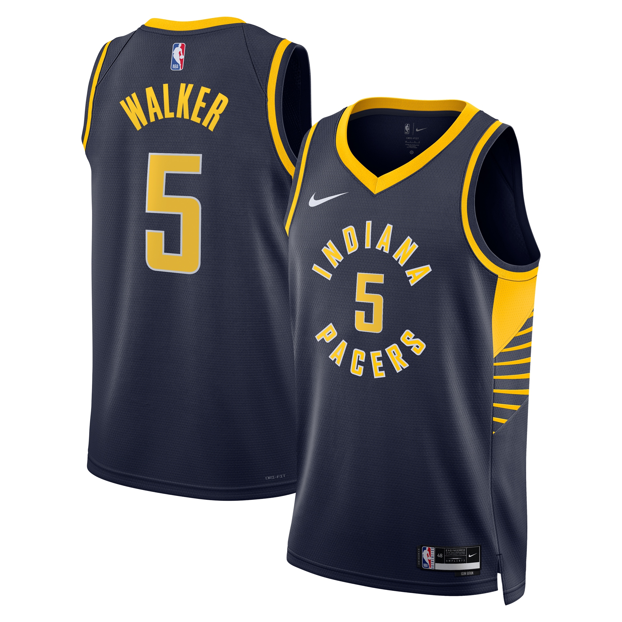 Indiana Pacers Icon Edition Swingman Navy Jarace Walke Unisex NBA Jersey Unisex