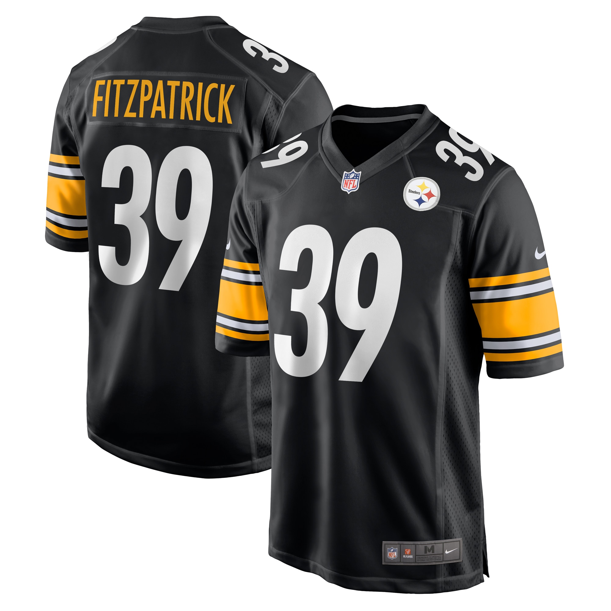 Pittsburgh Steelers Minkah Fitzpatrick Black Game NFL Jersey Men's