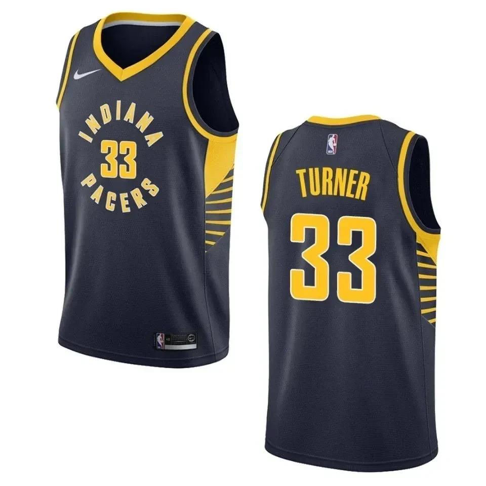Indiana Pacers 33 Myles Turner Icon Swingman Navy NBA Jersey Men's