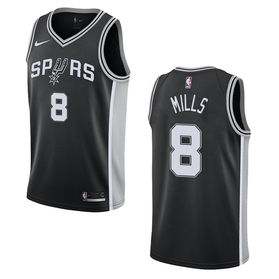 San Antonio Spurs 8 Patty Mills Icon Swingman Black NBA Jersey Men's