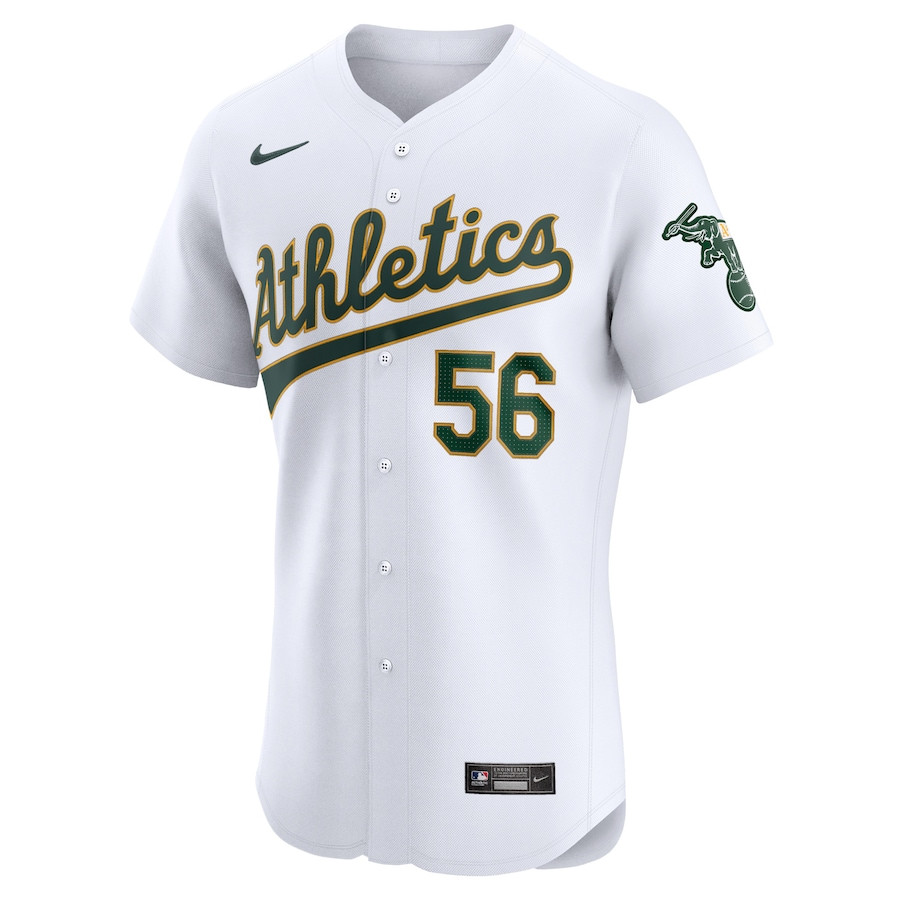 Dany Jimenez 56 Oakland Athletics Home Elite Player White MLB Jersey Men's