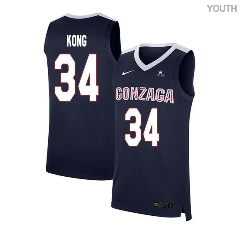 34 Bol Kong Navy Elite Gonzaga Bulldogs NCAA Jersey Youth