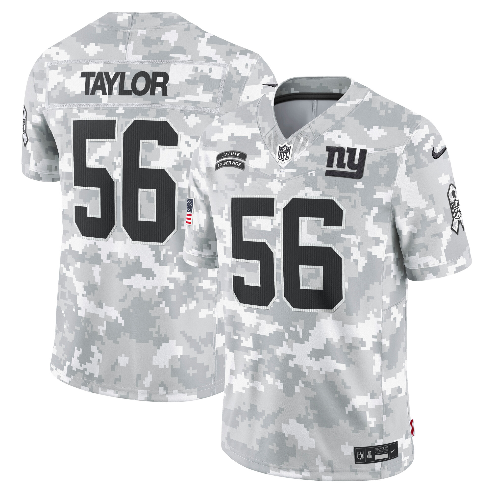 New York Giants Lawrence Taylor Arctic Camo 2024 Salute to Service Retired Player Limited NFL Jersey Men's