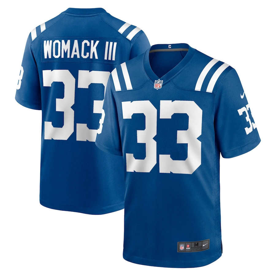 Samuel Womack III 33 Indianapolis Colts Game Royal NFL Jersey Men's