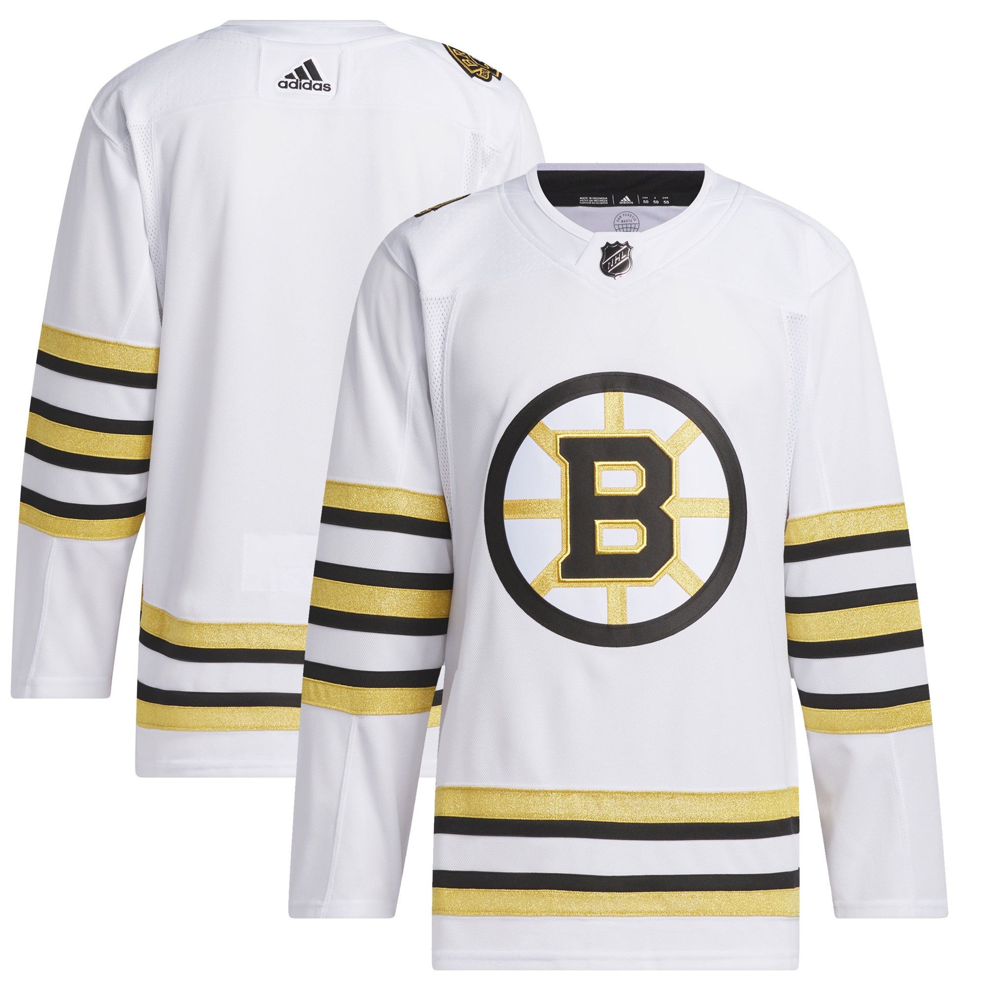 Boston Bruins 100th Anniversary Primegreen White NHL Jersey Men's