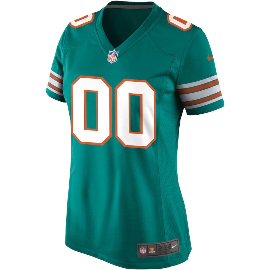 Miami Dolphins Alternate Custom Game Aqua NFL Jersey Women's