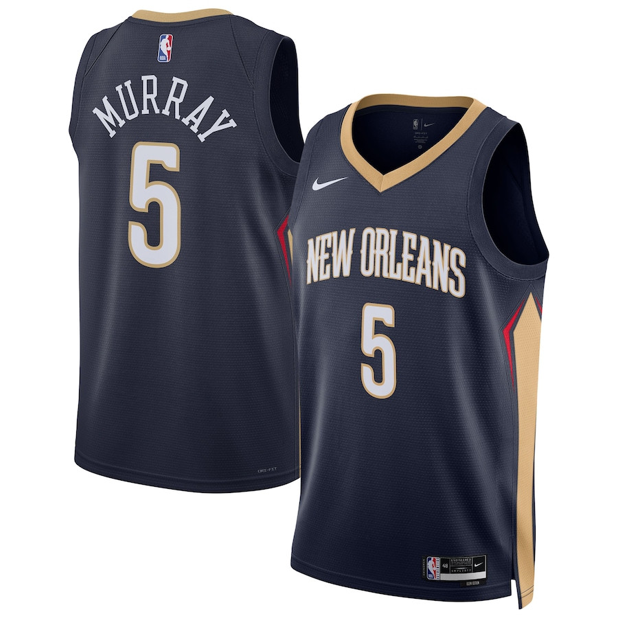 Dejounte Murray 5 New Orleans Pelicans Unisex 2024 Offseason Addition Swingman Navy NBA Jersey Unisex
