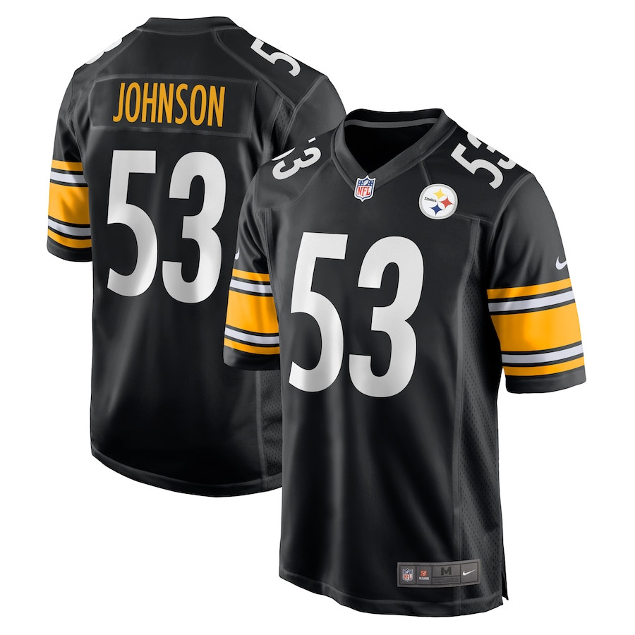 Kyron Johnson 53 Pittsburgh Steelers Game Black NFL Jersey Men's