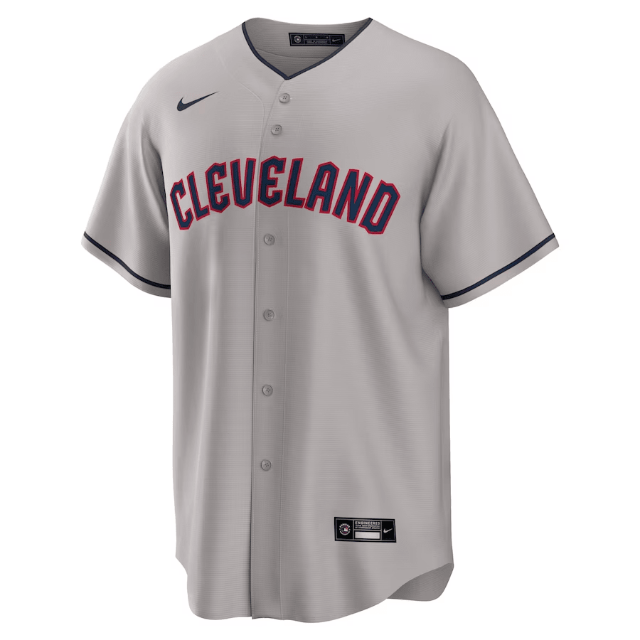 Shane Bieber 57 Cleveland Guardians Road Gray MLB Jersey Men's