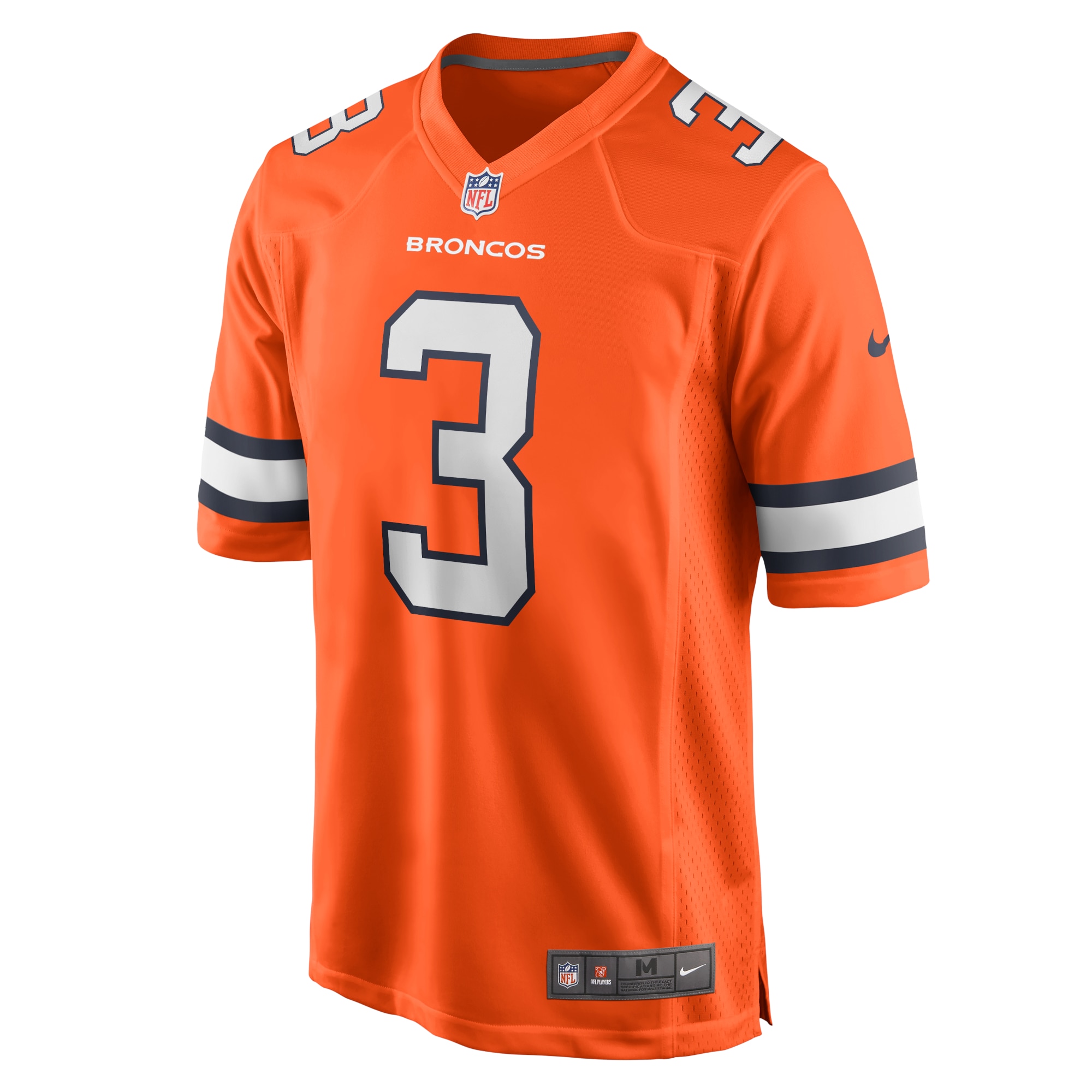 Denver Broncos Russell Wilson Orange Alternate Game NFL Jersey Men's