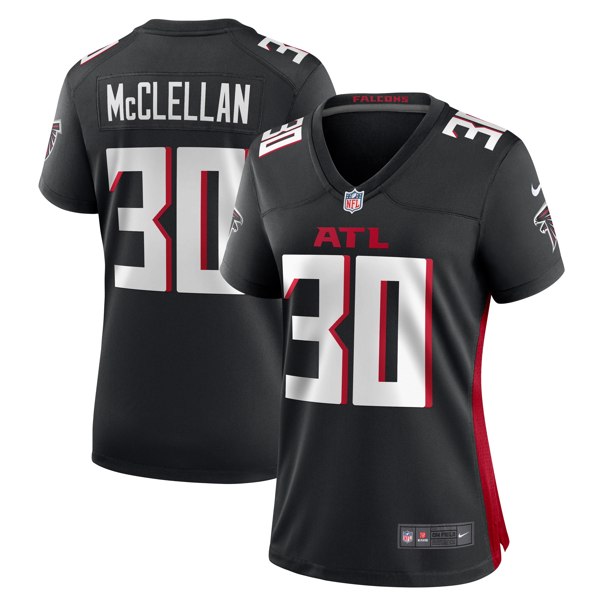 Atlanta Falcons Jase McClellan Black Game NFL Jersey Women's