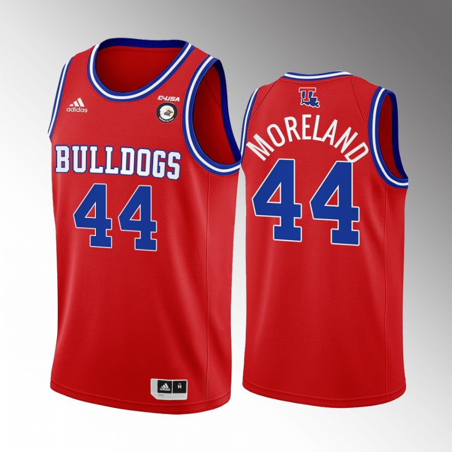 Jackie Moreland 44 Louisiana Tech Bulldogs Red College Retired Number NCAA Jersey Men's