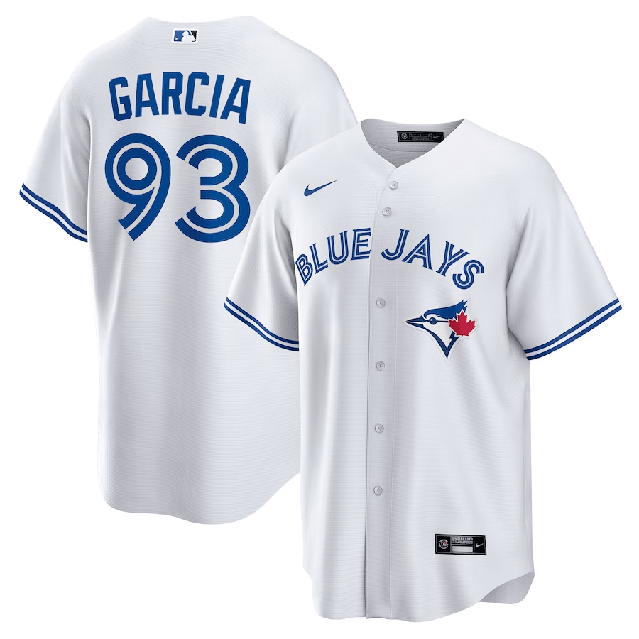 Yimi Garcia 93 Toronto Blue Jays Home White MLB Jersey Men's