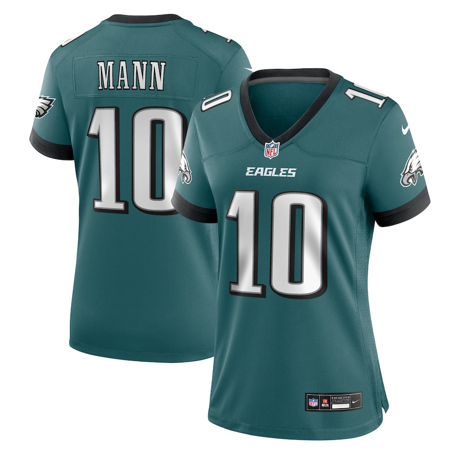 Braden Mann 10 Philadelphia Eagles Team Game Midnight Green NFL Jersey Women's