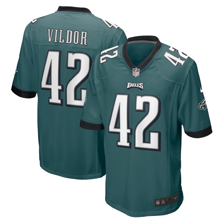 Kindle Vildor 42 Philadelphia Eagles Game Midnight Green NFL Jersey Men's