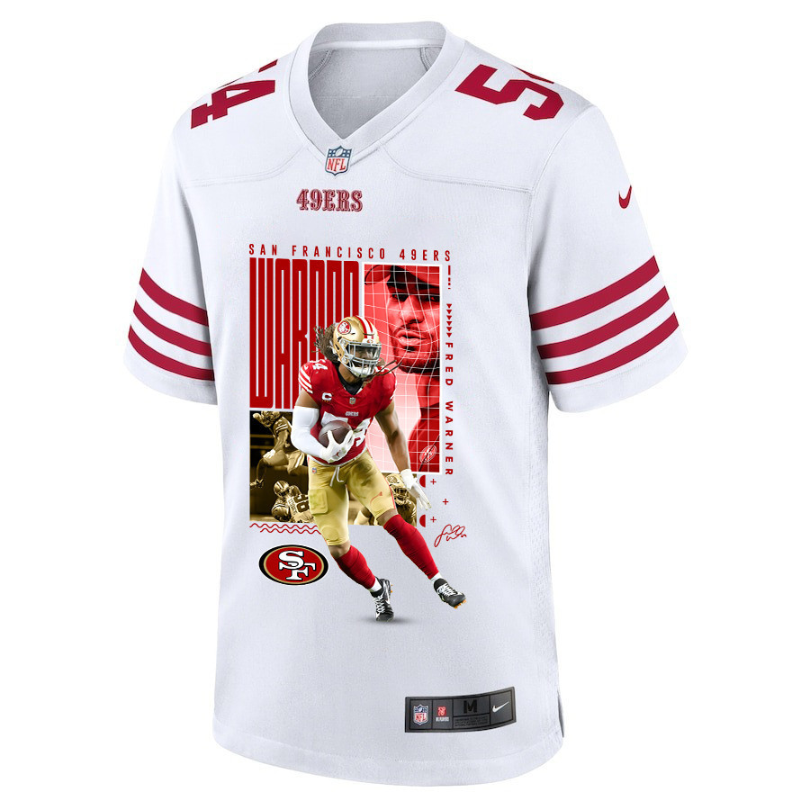 Fred Warner 54 San Francisco 49ers All-Pro Fred Game White NFL Jersey Men's
