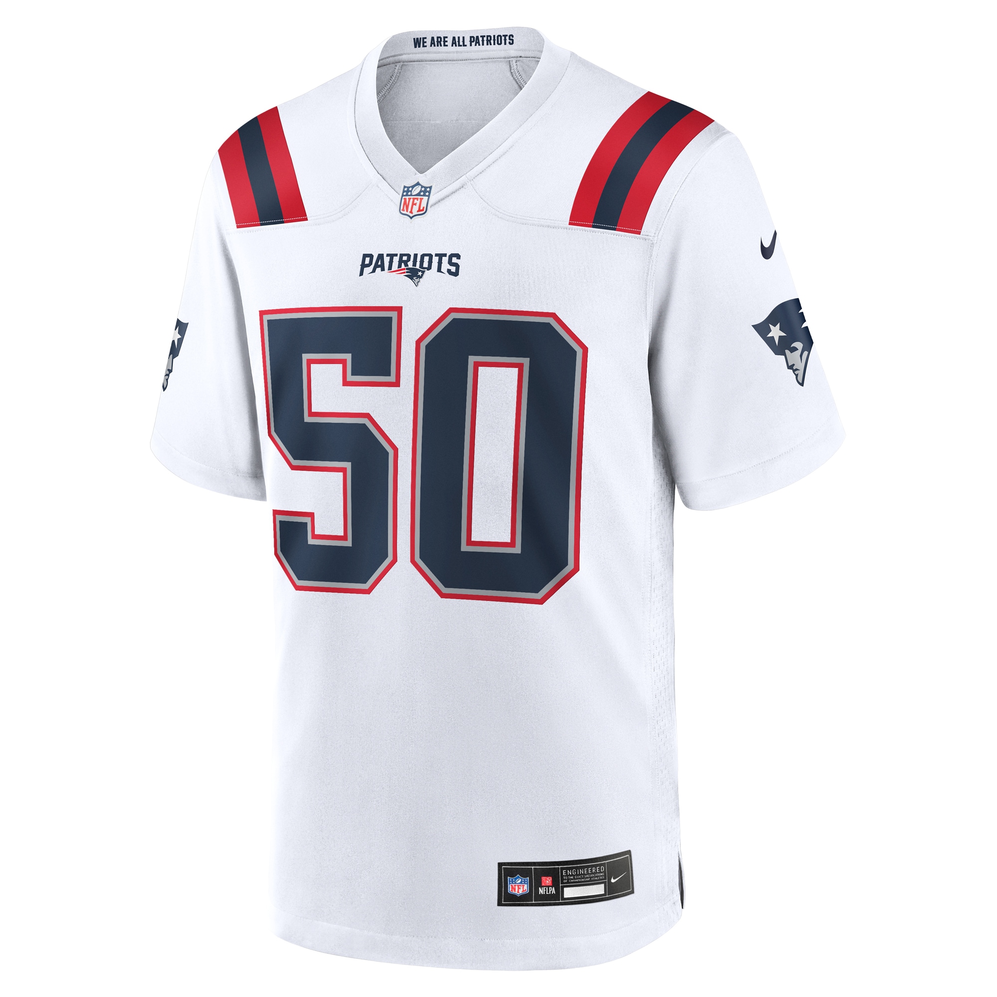 New England Patriots Mike Vrabel White Retired Player Game NFL Jersey Men's