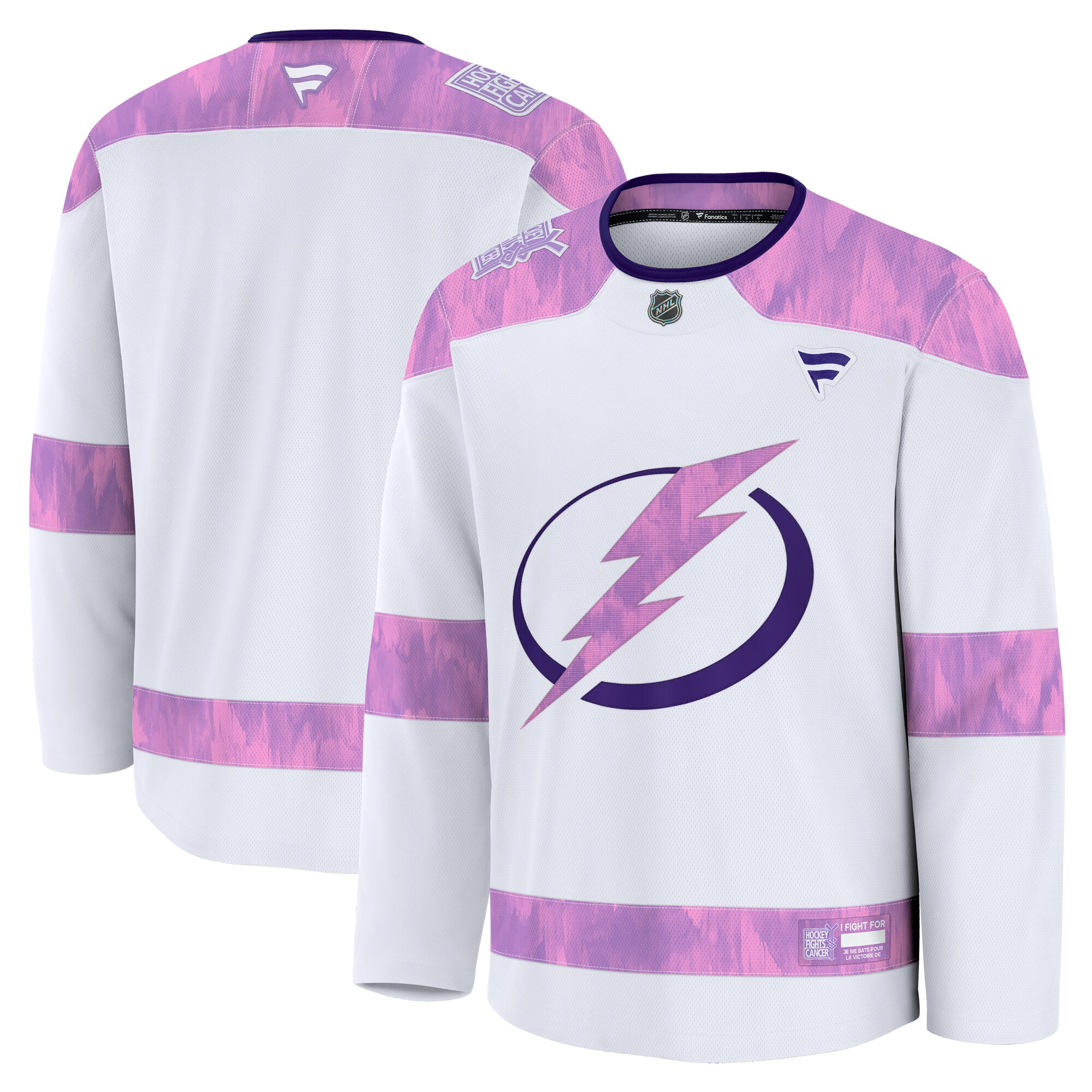 Tampa Bay Lightning White 2024 Fights Cancer Practice NHL Jersey Men's