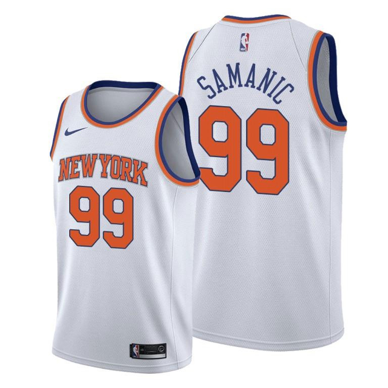 Luka Samanic 99 New York Knicks Association Editio White NBA Jersey Men's
