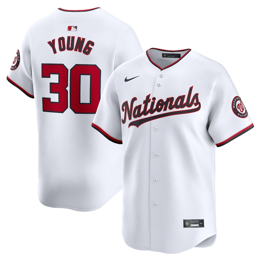 Jacob Young 30 Washington Nationals Home Limited Player White MLB Jersey Men's