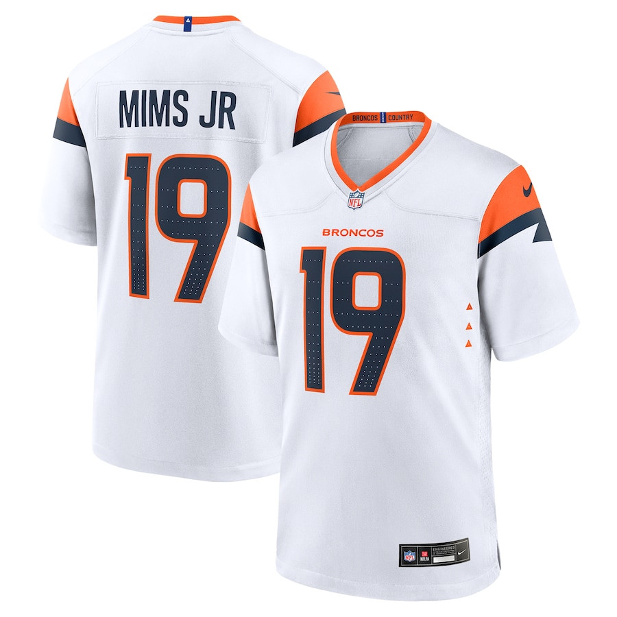 Marvin Mims Jr 19 Denver Broncos Game White NFL Jersey Men's