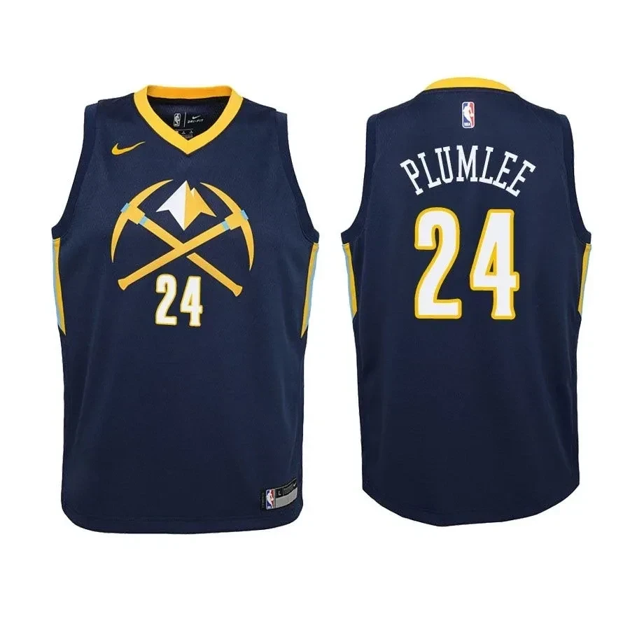 Denver Nuggets Mason Plumlee 24 City Edition Navy NBA Jersey Youth