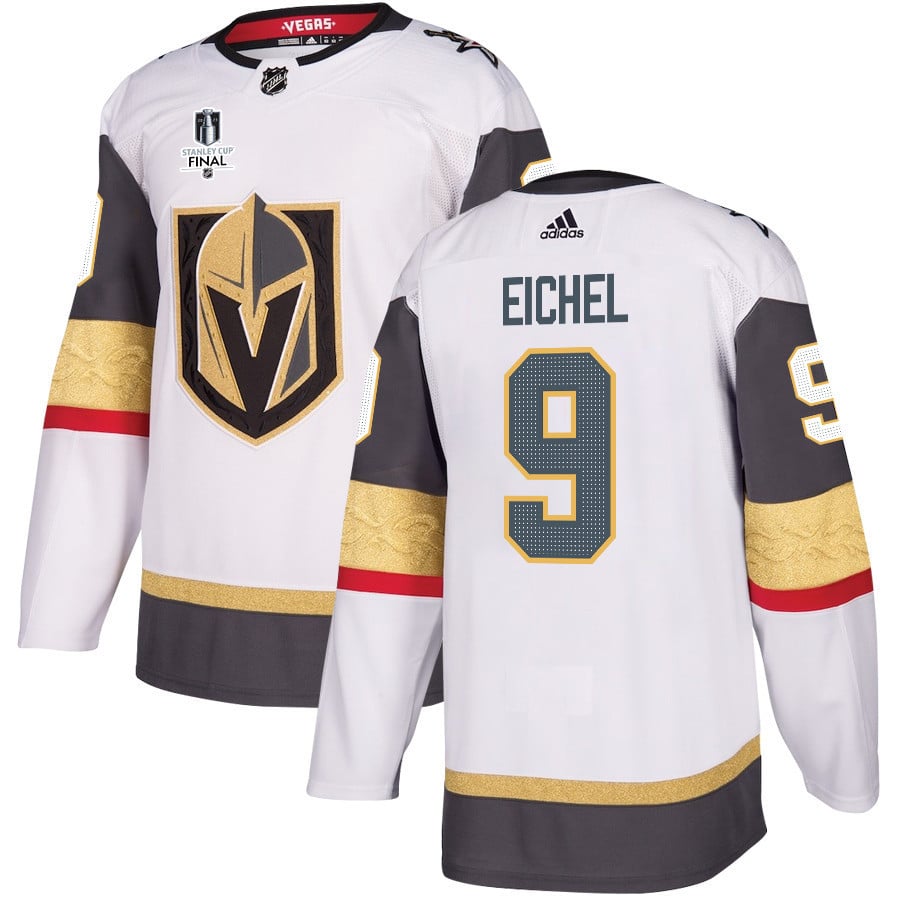 Jack Eichel 9 Vegas Golden Knights Stanley Cup 2023 Final Patch Away Breakaway White NHL Jersey Men's