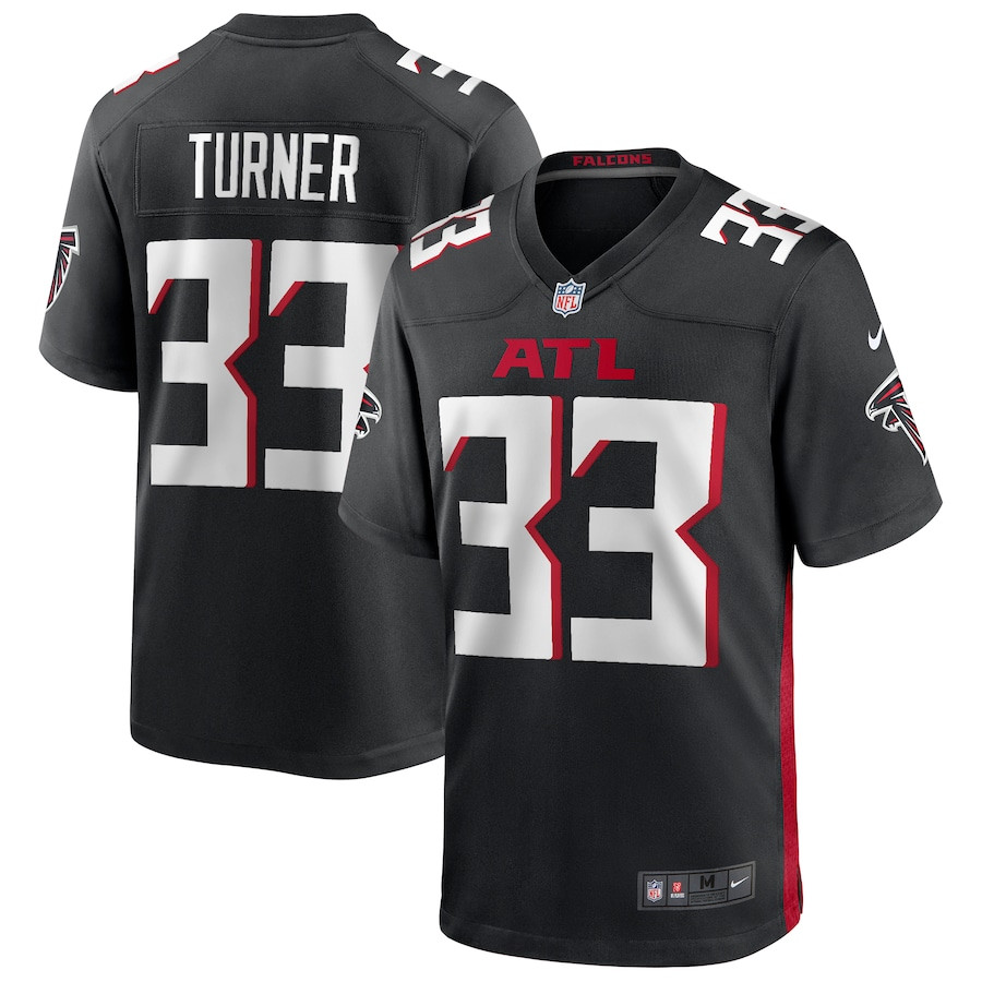 Michael Turner 33 Atlanta Falcons Game Retired Black NFL Jersey Men's