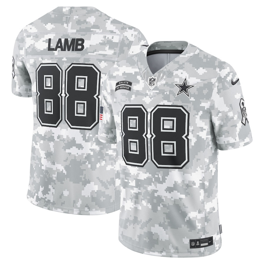 CeeDee Lamb 88 Dallas Cowboys 2024 Salute to Service Limited Arctic Camo NFL Jersey Men's