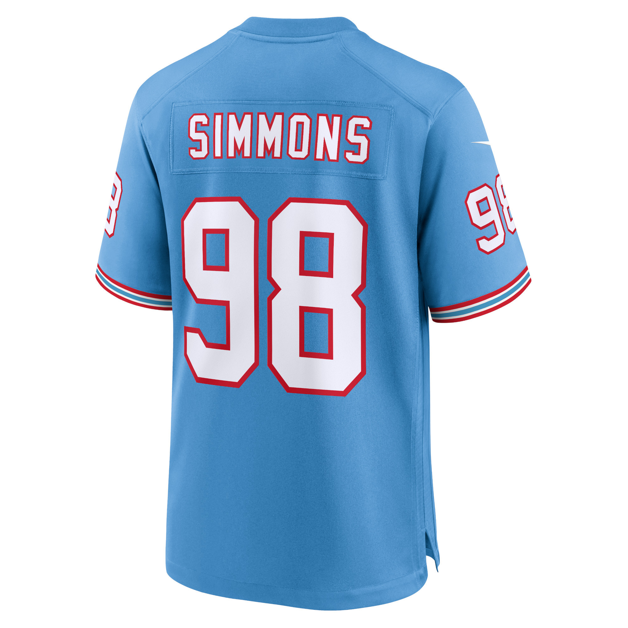 Tennessee Titans Jeffery Simmons Light Blue Oilers Throwback Alternate Game Player NFL Jersey Men's