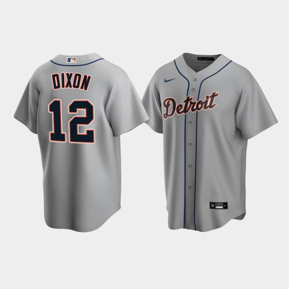 Detroit Tigers 12 Brandon Dixon Gray Road MLB Jersey Men's