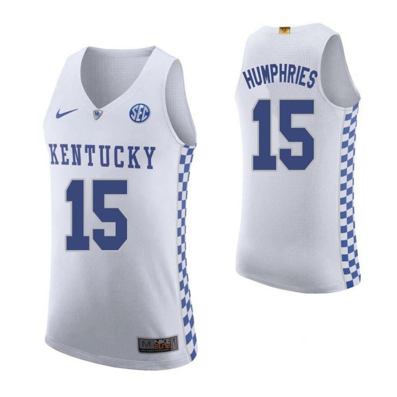 15 Isaac Humphries Roa White Elite Kentucky Wildcats NCAA Jersey Men's