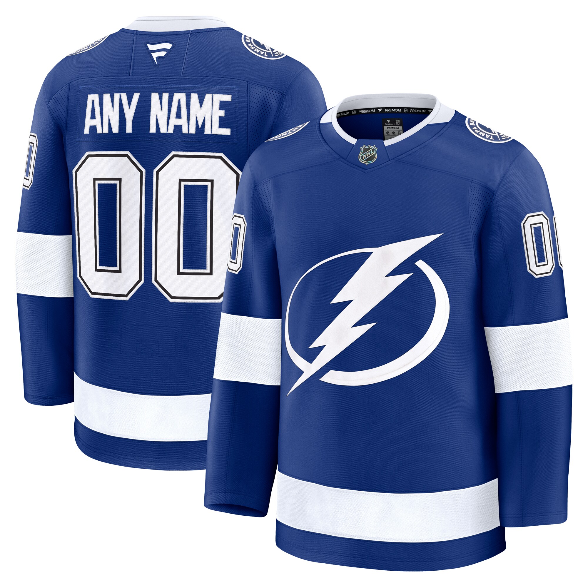 Tampa Bay Lightning Blue Home Premium Custom NHL Jersey Men's