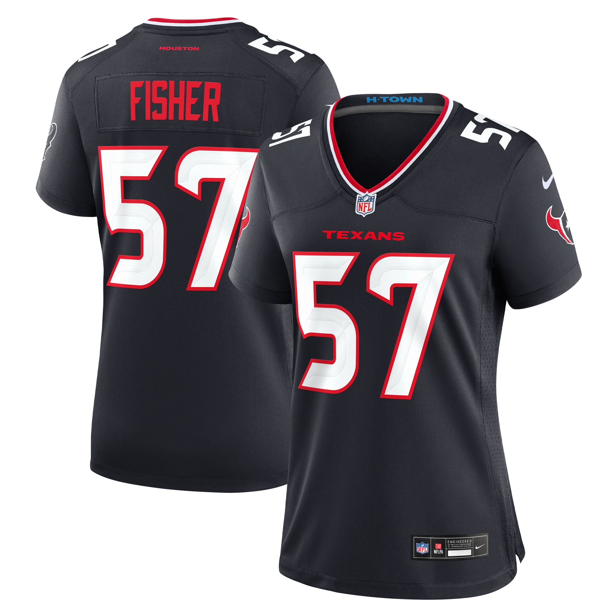Houston Texans Blake Fisher Navy Team Game NFL Jersey Women's