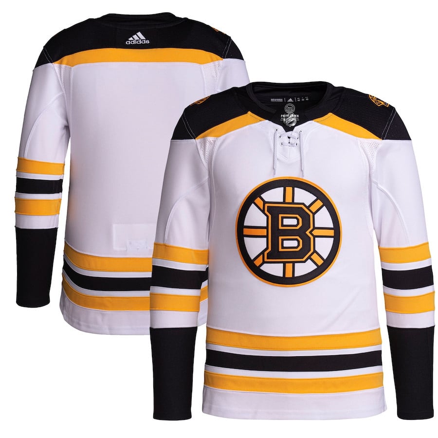 Boston Bruins Away Primegreen White NHL Jersey Men's