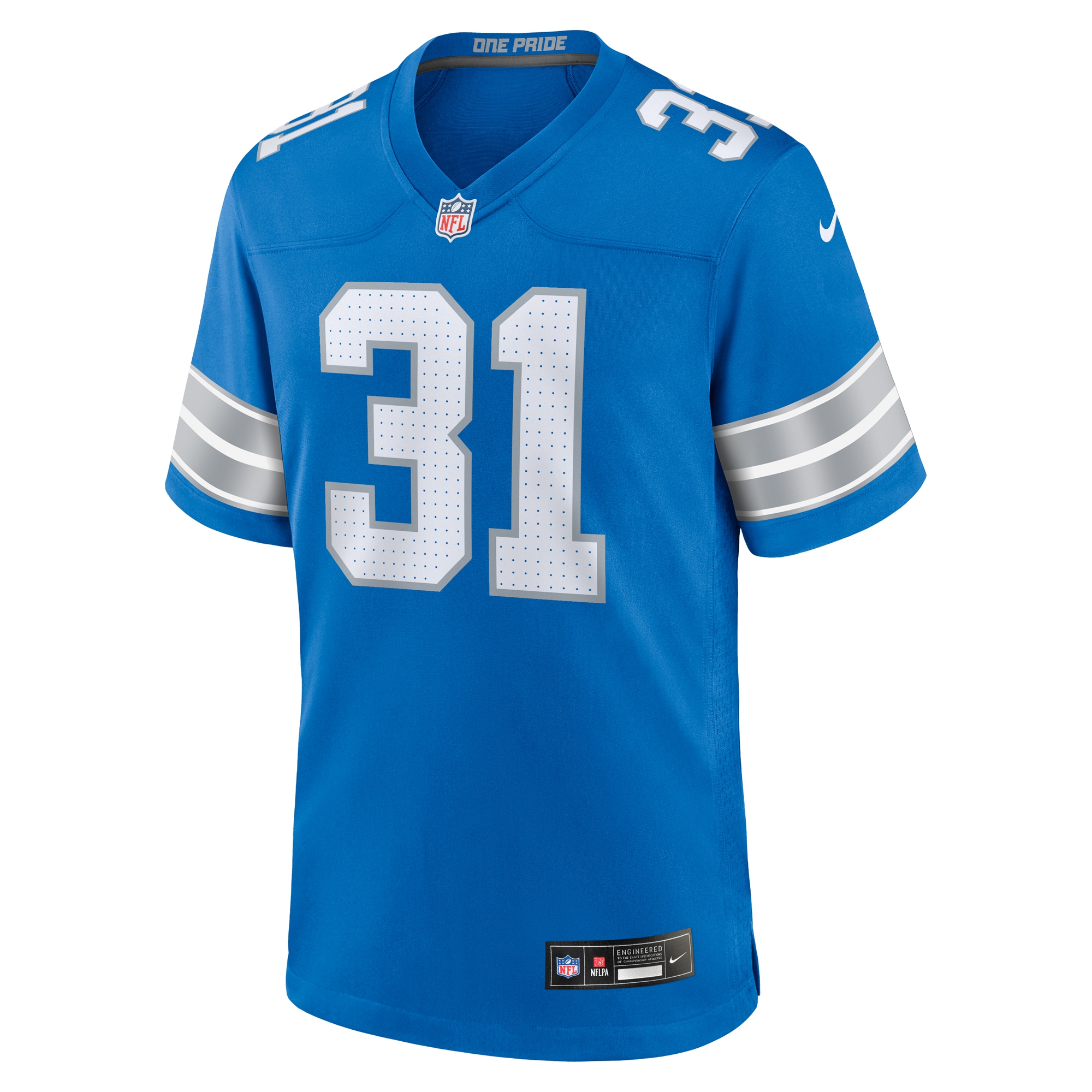 Detroit Lions Kerby Joseph Blue Team Game NFL Jersey Men's