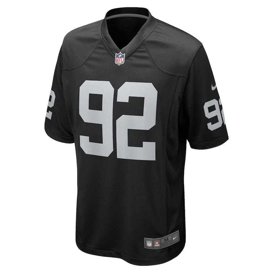 Richard Seymour 92 Las Vegas Raiders Retired Game Black NFL Jersey Men's