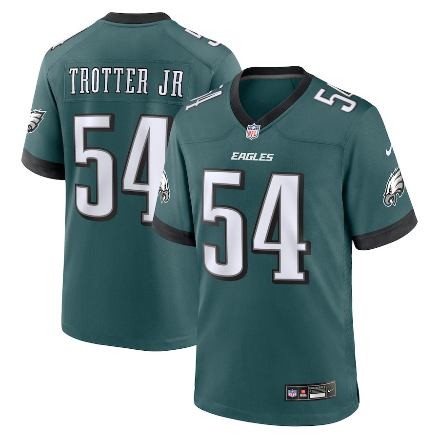 Jeremiah Trotter Jr. 54 Philadelphia Eagles Game Green NFL Jersey Men's